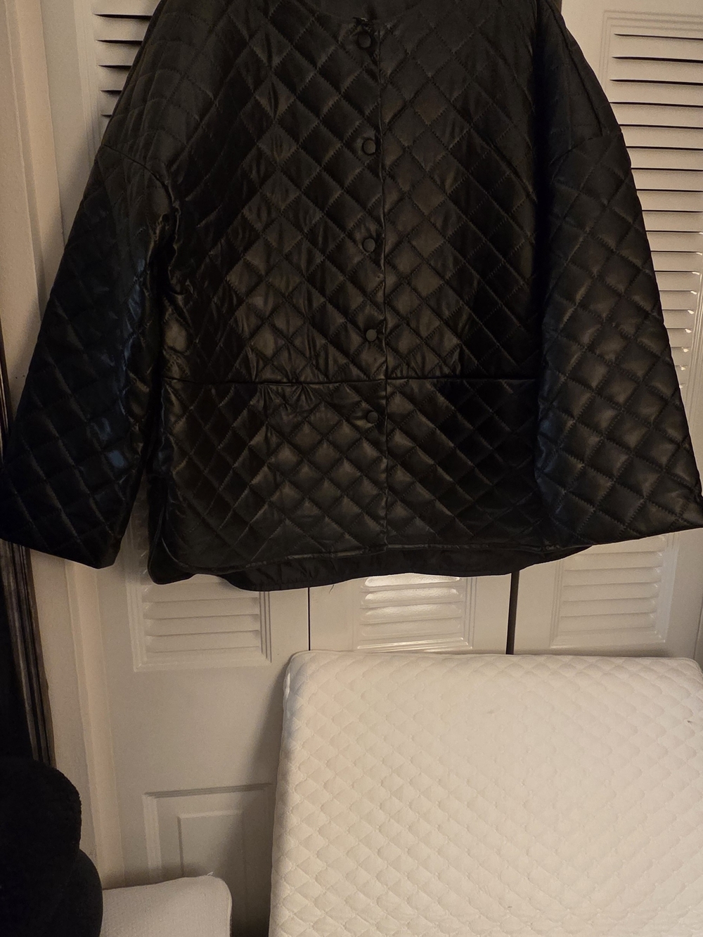 STYLEWE Black Quilted Diamond-Pattern Puffer Jacket